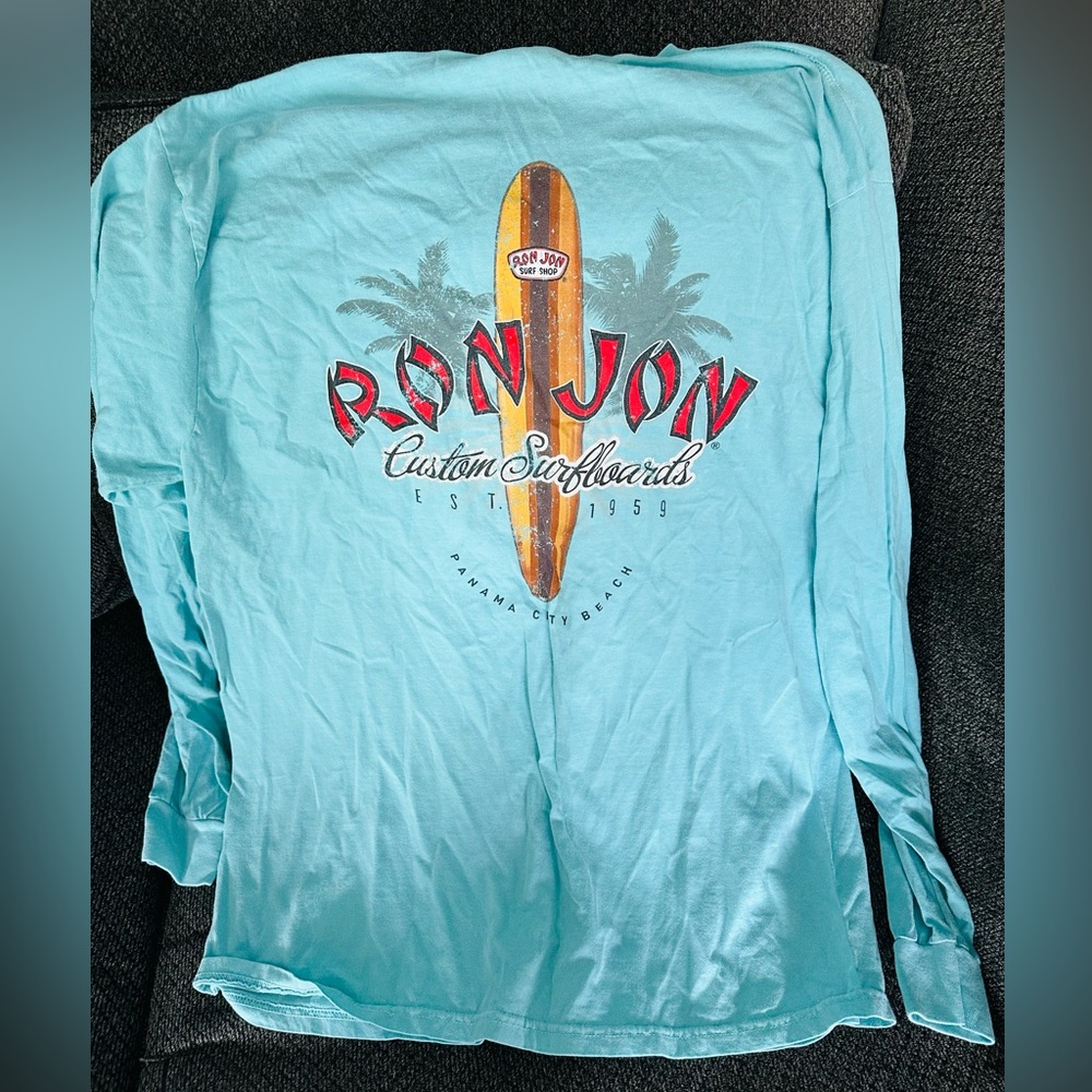 Ron Jon Aqua Long Sleeve with Surfboard Graphic